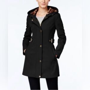 Via Spiga Black Hooded Trench Coat